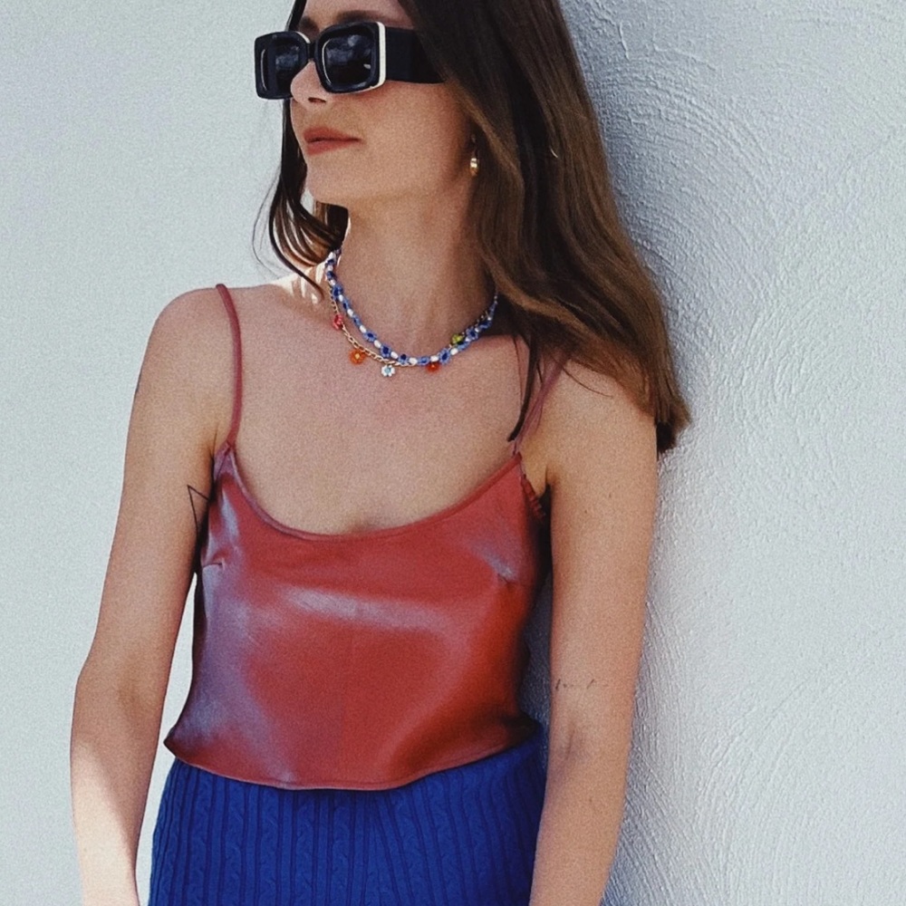 VRGGRL A 90s Muse Cami, Size 6 in Rose Color.